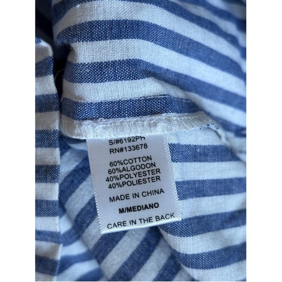 Love Tree‎ Striped Paperbag shorts Size Medium Blue and White Belted - Picture 6 of 9